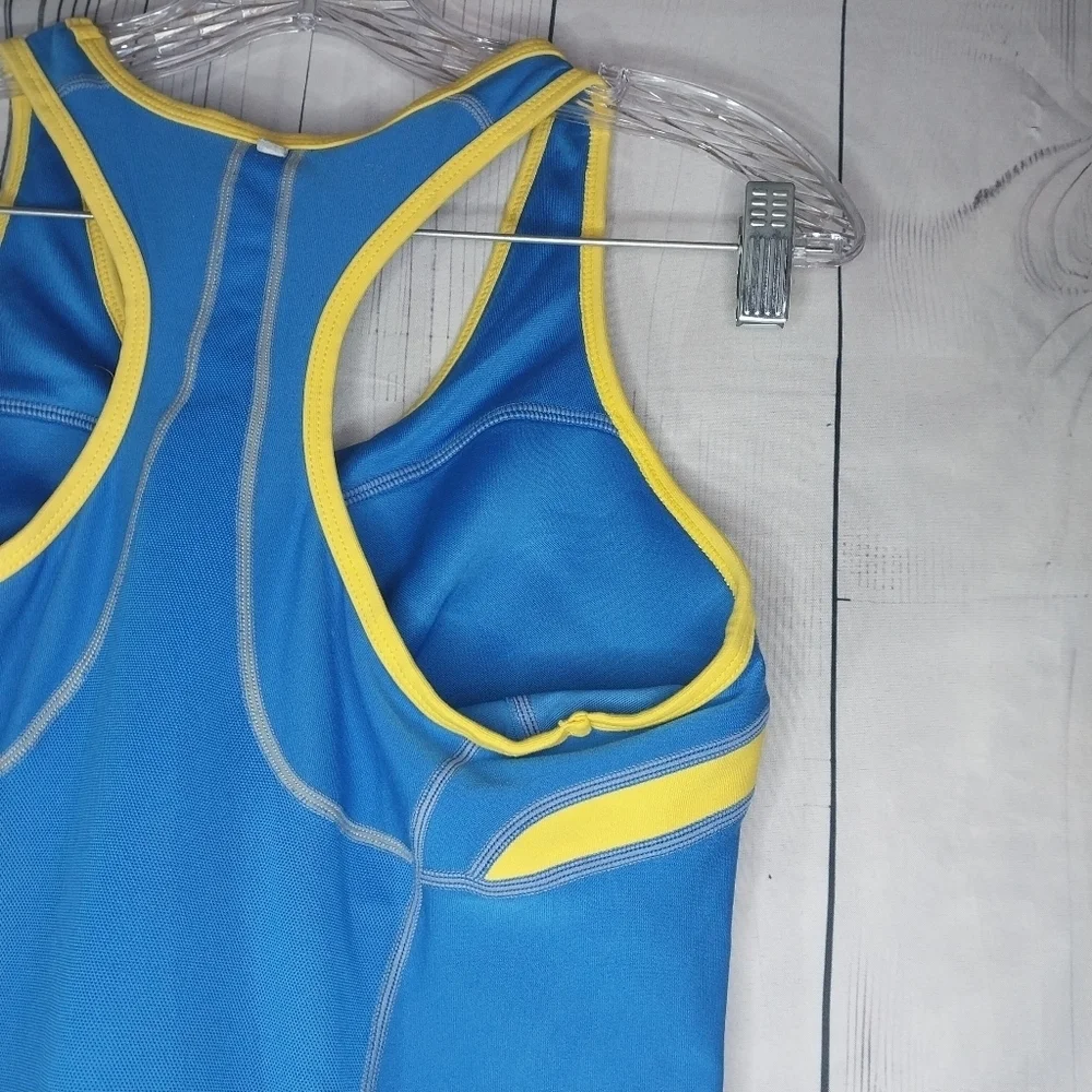 Nike Fit Dry Blue and Yellow LIVESTRONG Racerback Athletic Tank Top